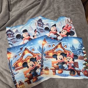 16" Disney Mickey and Minnie Winter Throw Pillow Covers